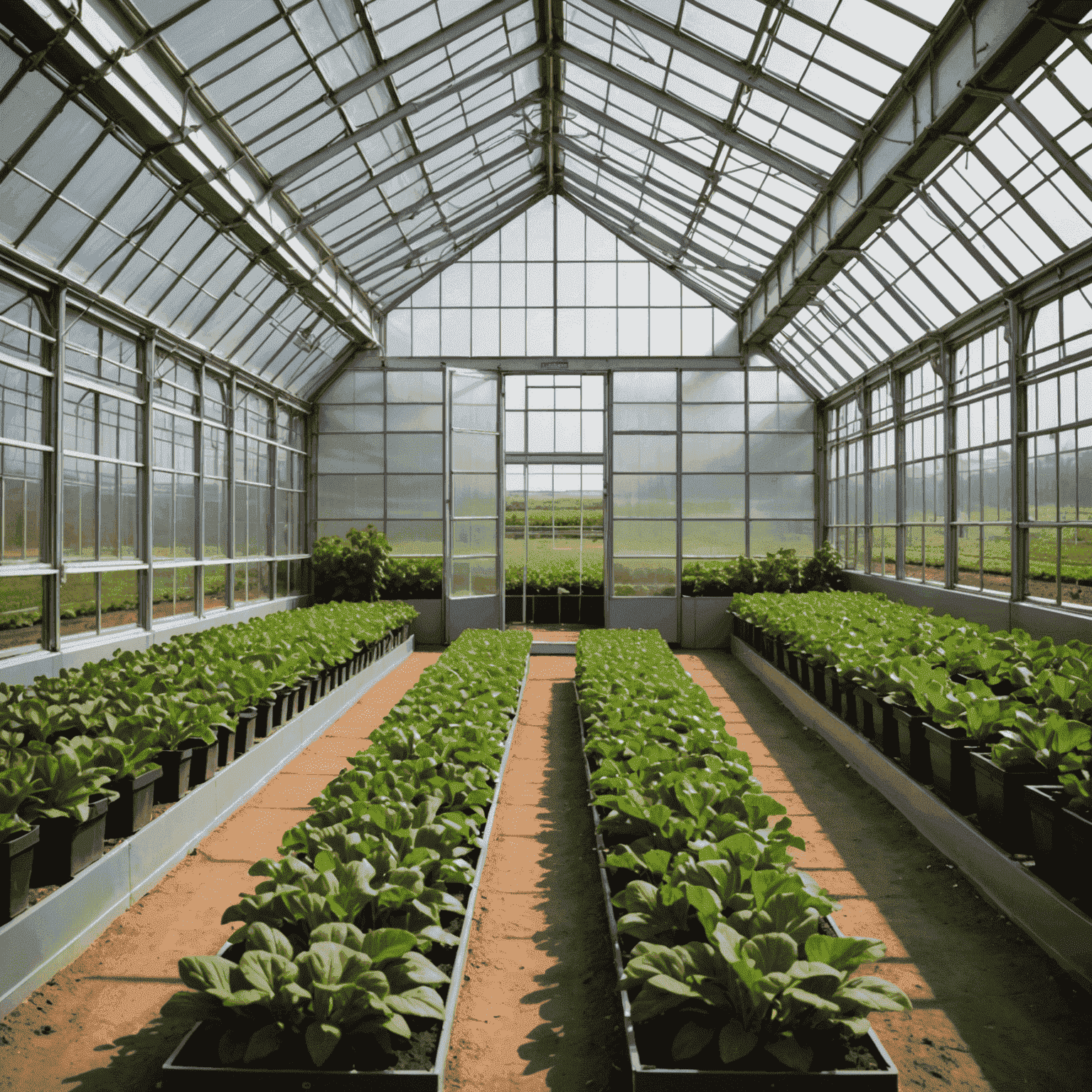 High-tech greenhouse with automated systems, showcasing the fusion of agriculture and technology in South Africa